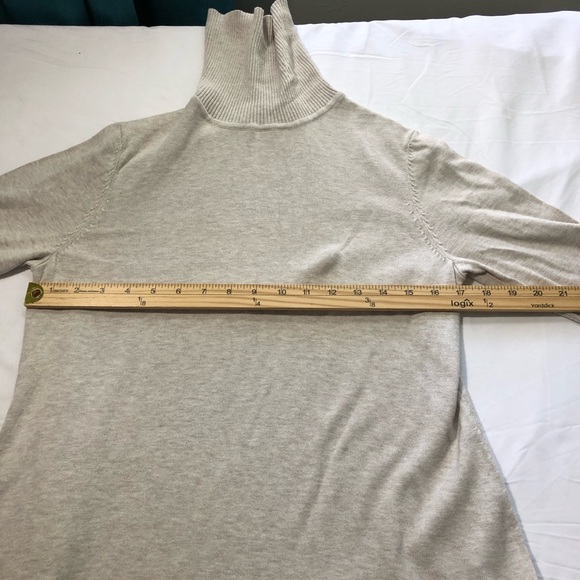 Peruvian Connection pima cotton pullover turtleneck tunic sweater womens M cream - Picture 6 of 14
